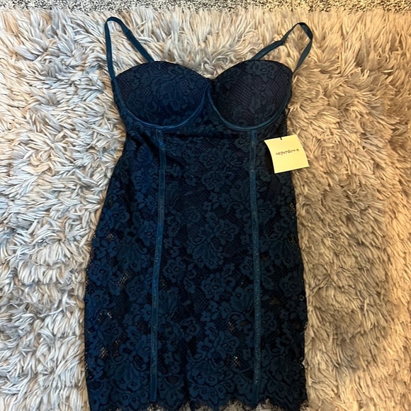 Super down navy corset dress size small - Picture 1 of 4